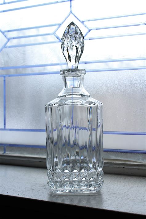 Vintage Crystal Liquor Decanter Square Barware