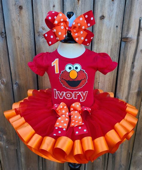 Elmo 1st Birthday Outfit Elmo Costume Elmo Tutu Elmo Dress - Etsy