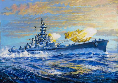 Battleship USS Alabama (BB-60) - James A Flood Artist