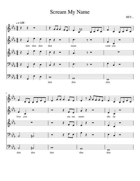 say my name Sheet music for Piano (Solo) | Musescore.com