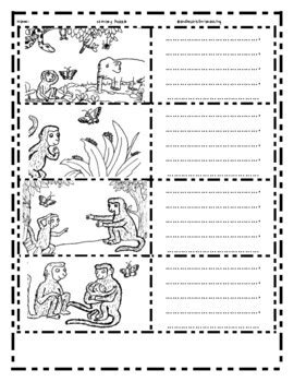 Monkey Puzzle: 12 picture Sequencing and writing printable retell story