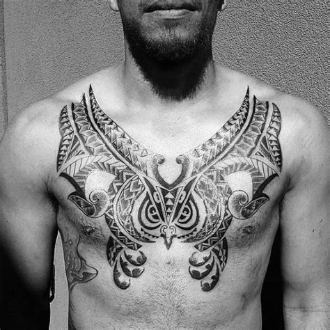 50 Polynesian Chest Tattoo Designs For Men - Tribal Ideas