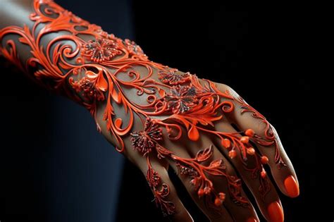 Premium AI Image | Intricate Beauty Traditional Indian Henna Designs