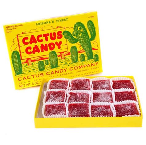 Prickly Pear Cactus Candy Squares, 1/2lb Box - Arizona Gifts