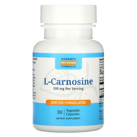 Advance Physician Formulas, L-Carnosine, 500 mg, 30 Vegetable Capsules - iHerb