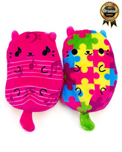 Cats vs Pickles Plushies 2-pack Mew-sical Meow and Puzzle Cat, For Ages ...