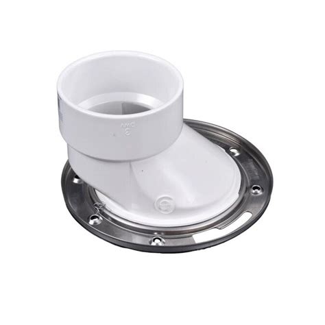 Oatey 3-4 in. PVC Offset Open Toilet Flange with Stainless Steel Ring ...