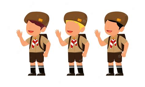 Premium Vector | Pramuka or scout student vector illustration