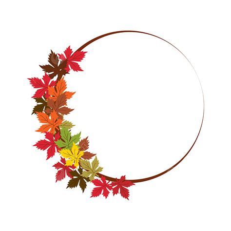 Autumn Frame Clipart Vector, Autumn Circle Frame Background, Pattern, Fall Season, Botany PNG ...