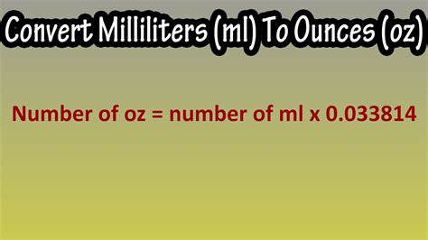 How To Convert Or Change Milliliters (ml) To Ounces (oz) Explained ...