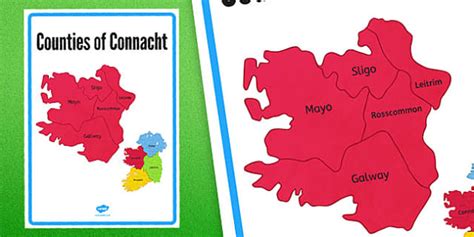 Counties of Connacht Display Poster - counties, connacht
