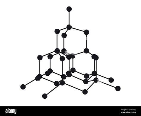 Volumetric Crystal lattice of diamond. The position of atoms in a ...