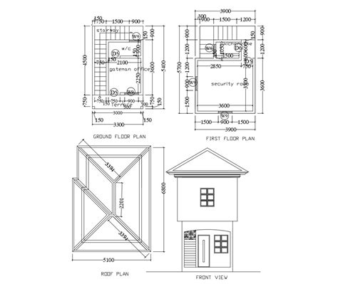 Download Free Gate house design in AutoCAD file - Cadbull