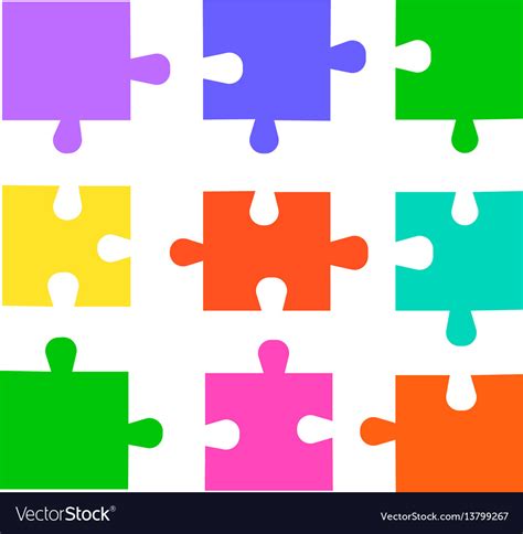 Puzzle pieces set Royalty Free Vector Image - VectorStock