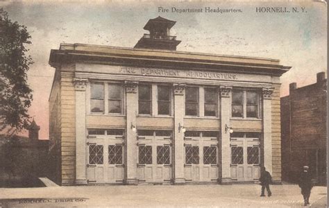 Fire Department Headquarters - Hornell, New York, 1914 | Fire department, Fire, Postcard