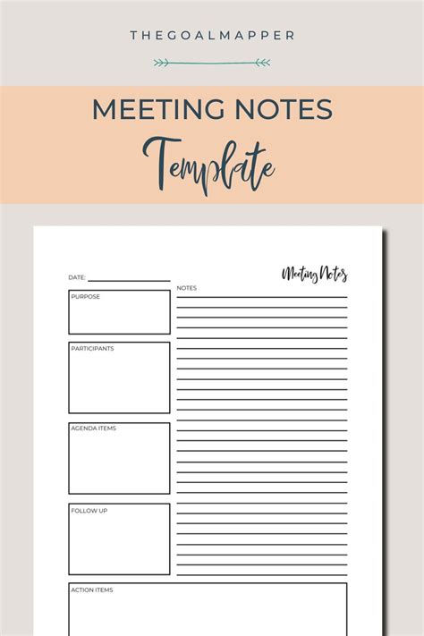 Meeting Notes Template, Agenda Template, Meeting Printable Template, A4 and A5 Sizes, Digital ...