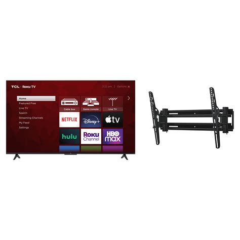 TCL 55" 4K Roku TV with SANUS Vuepoint FLT1 Extend + Tilt TV Wall Mount ...