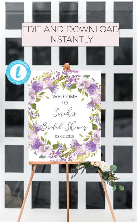 Lavender Bridal Shower Welcome Sign Lavender Welcome Sign - Etsy
