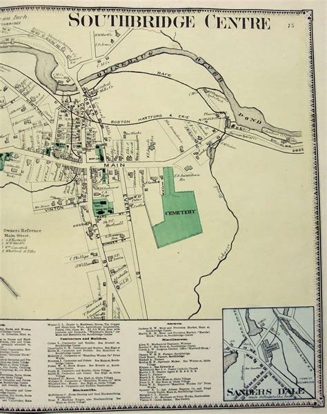 Southbridge Massachusetts. Large 1870 Street Map by FW Beers. | Etsy