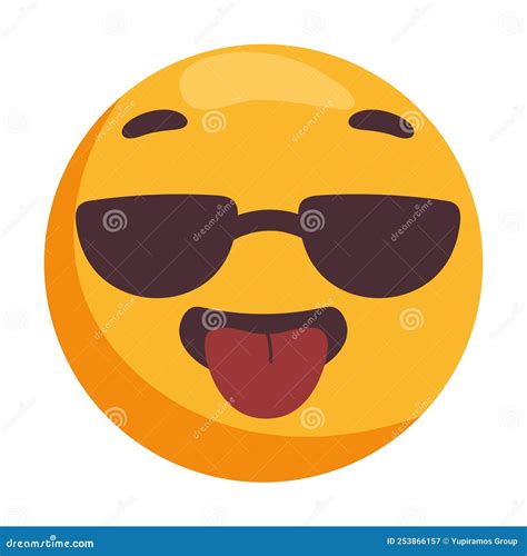 Emoji with sunglasses stock vector. Illustration of smile - 253866157