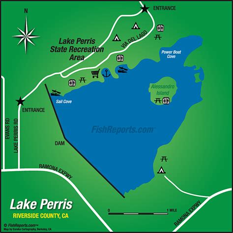 Lake Perris - Fish Reports & Map