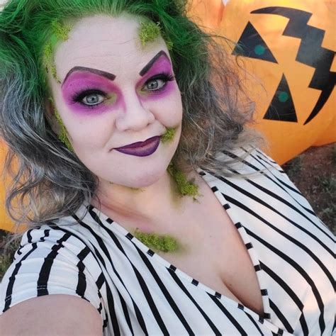 Beetlejuice halloween glam makeup