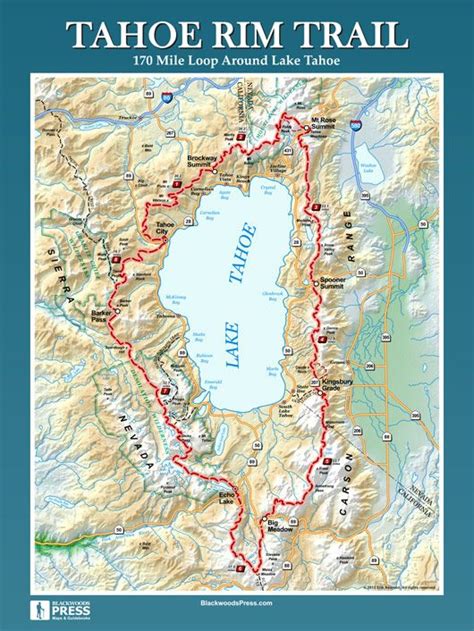 Tahoe Rim Trail Map | Hiking trip, Backpacking trails, Tahoe