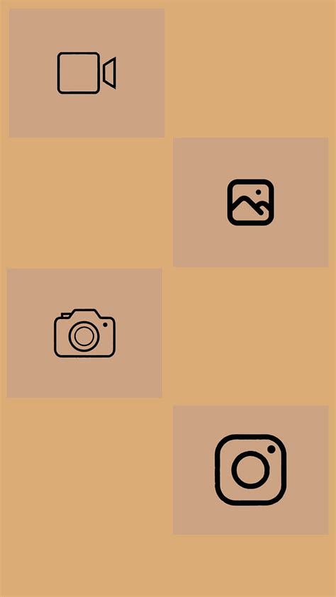 Brown icons 3, aesthetic, HD phone wallpaper | Peakpx