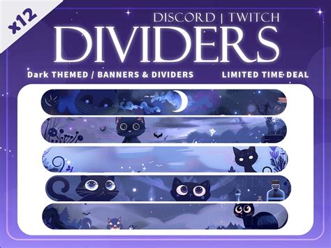 Dividers for Discord Dividers Aesthetic Cute Discord Graphics INSTANT DOWNLOAD Dark Banners ...