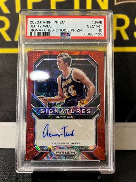 JERRY WEST- Autograph - 2020 Red Choice Scope Prizm JWE PSA 10 Autograph Pop 3 | eBay