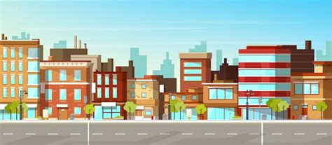 Free Vector | Modern city, town street