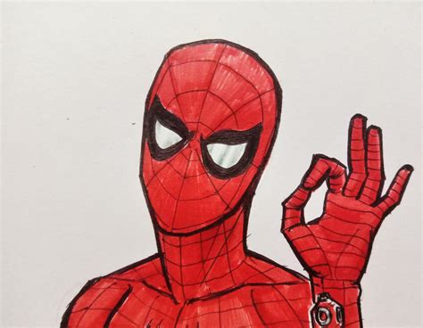 I drew Spidey doing the OK sign based on that image/meme from the 60s ...