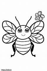 Cute bumblebee For coloring sketch template