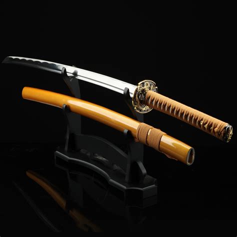 Handmade Gold Dragon Katana Full Tang Real Japanese Samurai Sword ...