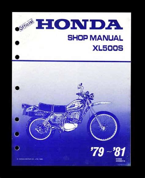 Buy 1979-81 Honda 500cc XL500 XL500S XL 500 Repair Manual in CALIFORNIA, US, for US $28.95