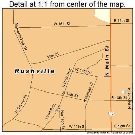 Rushville Indiana Street Map 1866438