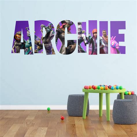 Personalised Purple Fortnite Vinyl Wall Decal Sticker – www ...