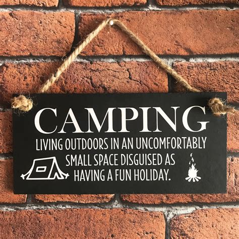 Funny camping sign. Hate Camping sign. Funny sign. Novelty