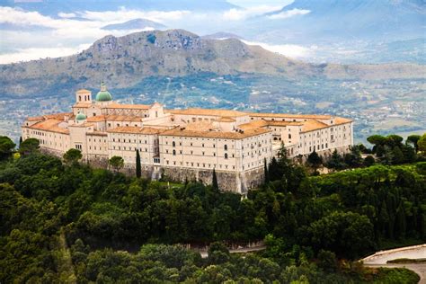 Montecassino abbey, founded by St Benedict of Nursia in 529, is the first monastery of Western ...