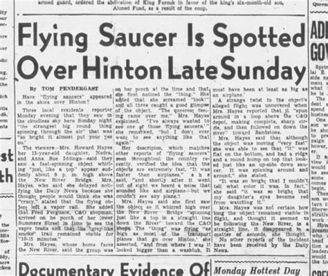 Theresa's Haunted History of the Tri-State: UFOs Over Hinton: 1952 UFO ...