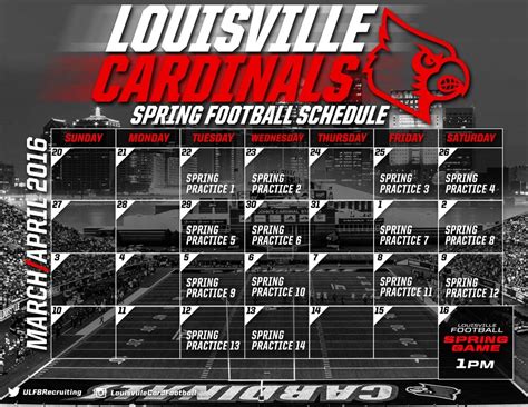 Spring Football Schedule – Cardinal Sports Zone