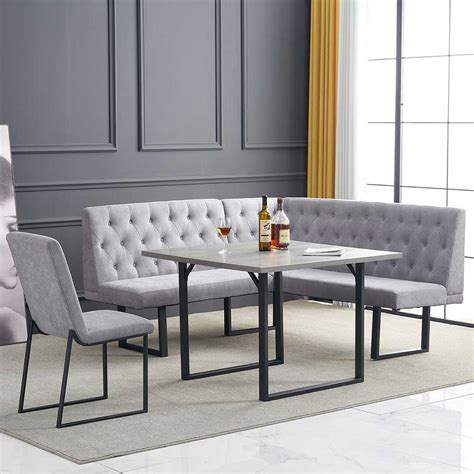 TS-20084-A Grey Dining Table With Corner Sofa Chair And Bench | JIAHE GROUP | The Best Reliable ...
