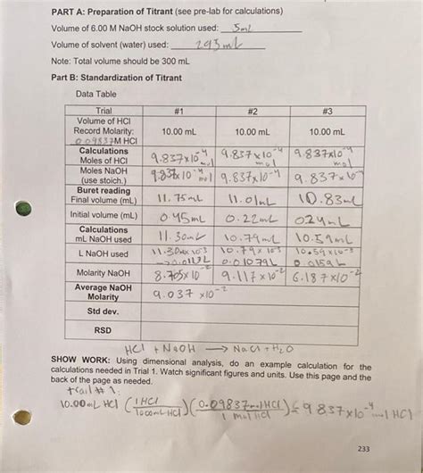 Solved PART A: Preparation of Titrant (see pre-lab for | Chegg.com