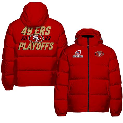 San Francisco 49ers 2023 NFL Playoffs Iconic Down Jacket - Scarlet ...