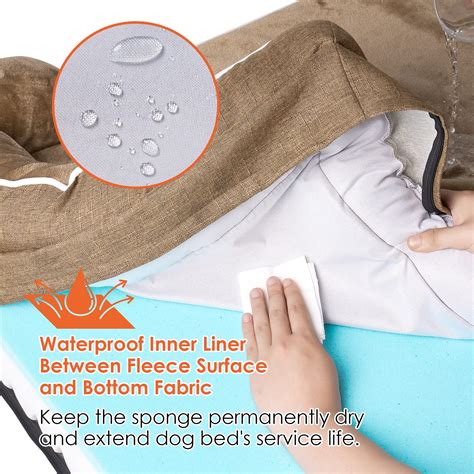 EHEYCIGA Memory Foam Large Dog Bed with Sides, Waterproof Orthopedic ...