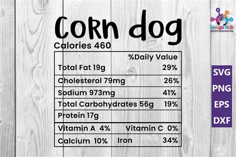 Corn Dog Nutrition Facts Svg Graphic by DesignHub103 · Creative Fabrica