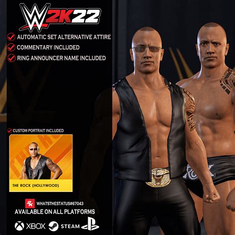 The Rock (Hollywood) Uploaded to #WWE2K22 Community Creations Search In ...