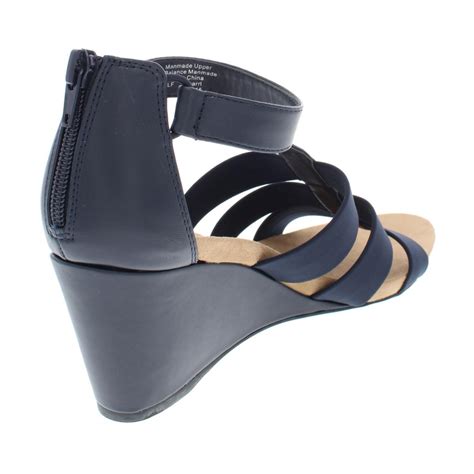 Alfani Pearrl Womens Faux Leather Strappy Wedges