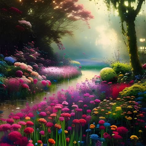 Beautiful Garden - AI Generated Artwork - NightCafe Creator