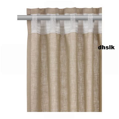 IKEA Aina Curtains Drapes DARK RED Linen 118" LONG Rust Merlot New